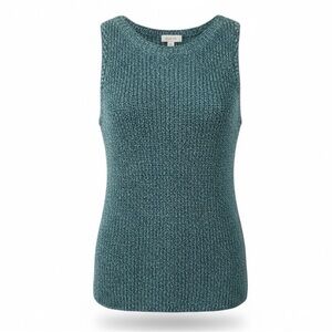 MEDIUM CUPIO BLUE PATTERNED SWEATER SLEEVELESS TOP